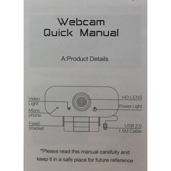 Full HD 1080p Webcam for Meetings, Streaming, Desktop, Laptop, PC - Built-in Mi - Picture 4 of 5